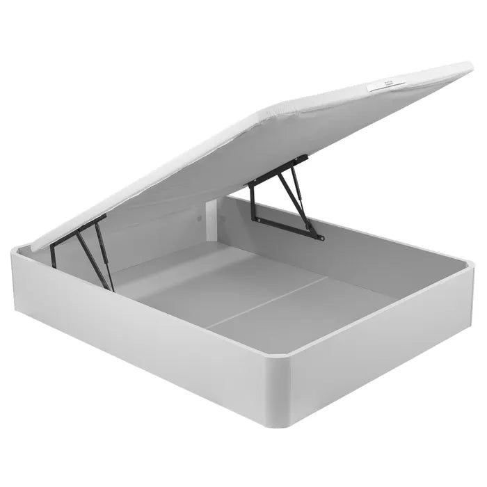 Opbergbed met opklapbare bodem in witte houtkleur