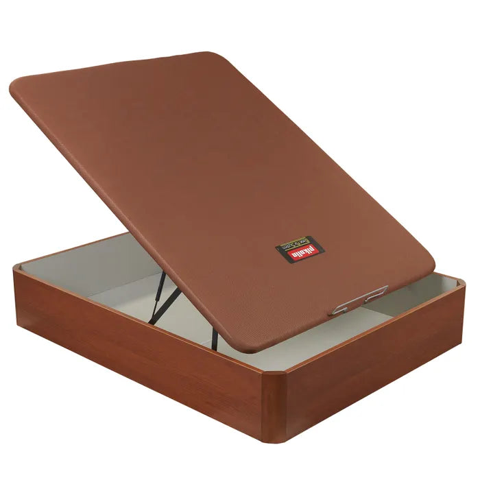 Opbergbed met opklapbare bodem in kersenhoutkleur