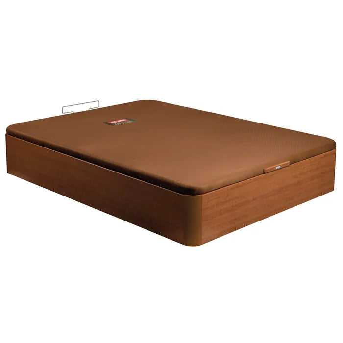 Opbergbed met opklapbare bodem in kersenhoutkleur